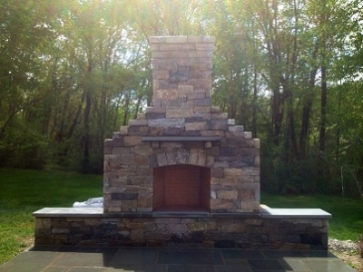 Outdoor Fireplace Project - Weston
